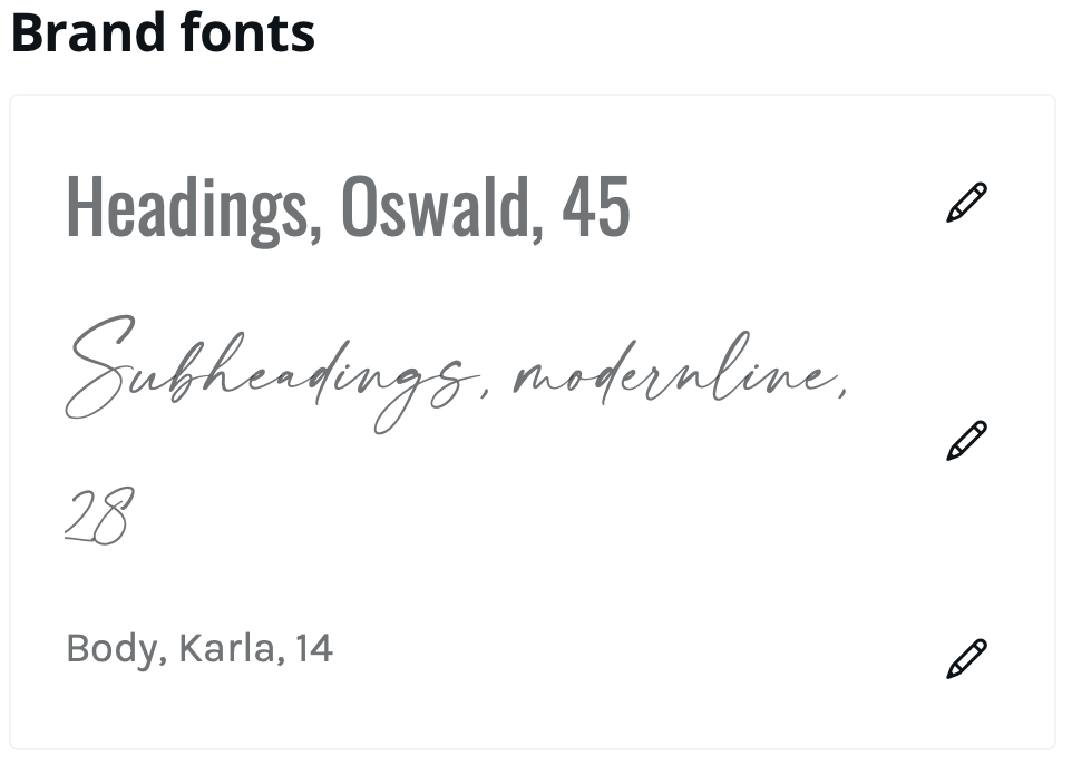 Selecting Brand Fonts in Canva Brand Kit