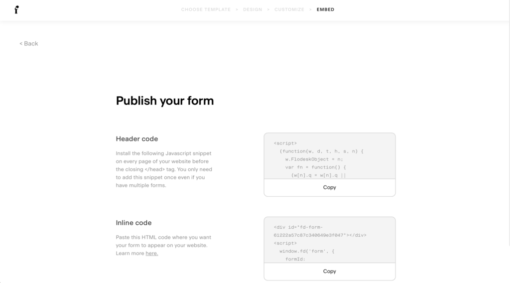 Flodesk Inline Form Embed Codes