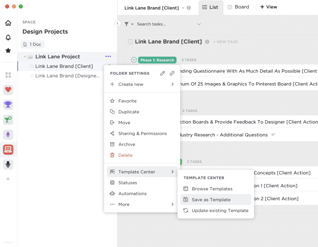 Accessing Your Saved Templates Within A Space